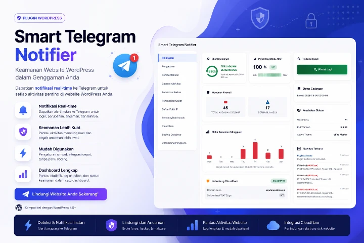 Demo notifikasi Smart Telegram Notifier di Smartphone